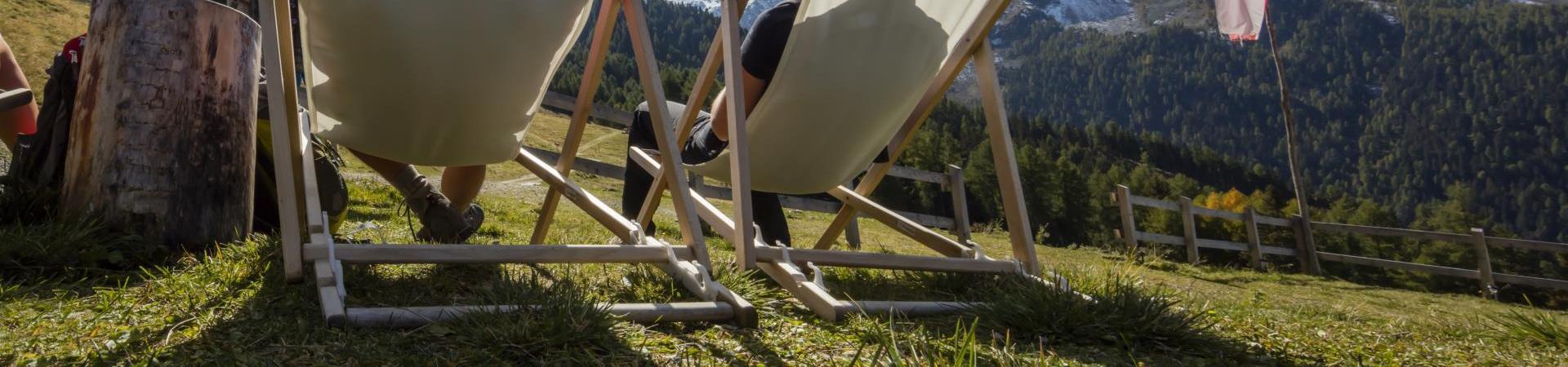 Sun-loungers at the Tarscheralm mountain pasture